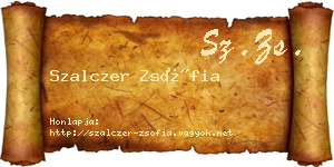 Szalczer Zsófia névjegykártya